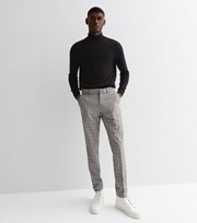New Look Light Grey Check Skinny Suit Trousers